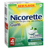 Nicorette Stop Smoking Aid Gum 4 mg Spearmint Burst with a Hint of Chamomile - 100 ct