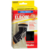 Mueller 4-Way Stretch Elbow Support Moderate Support Black Small/Medium 6333 - 1 ea.