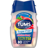 TUMS Extra Strength 750 Antacid Chewable Tablets Sugar-Free Melon Berry - 80 ct
