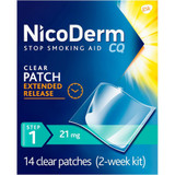 NicoDerm CQ Clear Patches, 21 mg,  Step 1 - 14 ct
