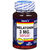 Basic Vitamins Melatonin 3 mg Tablets - 200 ct