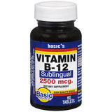 Basic Vitamins Vitamin B-12 2500 mcg Tablets Sublingual - 60 ct