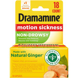 Dramamine Non-Drowsy Naturals With Ginger Motion Sickness Relief Capsules - 18 ct