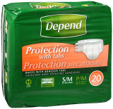 Depend Fitted Brief Small/Medium 3 pks of 20