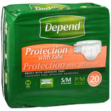 Depend Fitted Brief Small/Medium 3 pks of 20