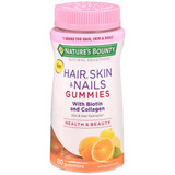 Nature's Bounty Optimal Solutions Hair Skin & Nails Gummies Tropical Citrus Flavored 80ct