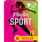 Playtex Sport Tampons Plastic Applicators Regular Absorbency Unscented - 18 ea.
