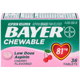 Bayer Chewable Low Dose 'Baby' Aspirin 81 mg Tablets Cherry - 36 ct