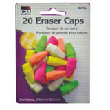 Charles Leonard Pencil Eraser Caps, Neon, Assorted, 20-Pack (80792)