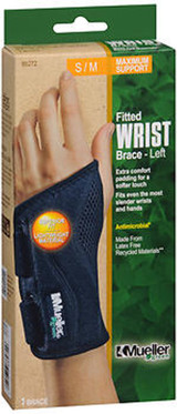 Mueller Green Fitted Wrist Brace-Left S/M 86272