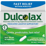 Dulcolax Medicated Laxative Suppositories - 4 ct