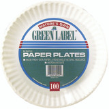 Green Label Paper Plate, 6" White, 100 ct