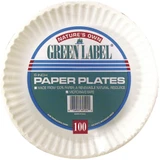 Green Label Paper Plate, 6" White, 100 ct
