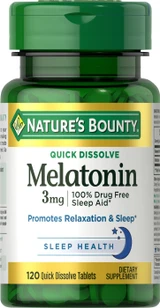 Nature's Bounty Melatonin 3 mg Quick Dissolve Tablets Triple Strength Cherry Flavored- 120 ct