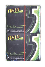 5 Gum Spearmint Rain Sugar Free 15 Piece Gum - 10 Pack Box