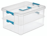 Sterilite Stack N Carry 2 Layer Handle Box And Tray