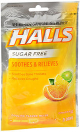 Halls Mentho-Lyptus Drops Sugar Free Citrus Blend - 25 ct
