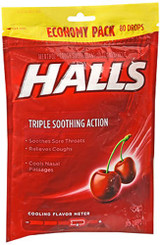 Halls Cough Suppressant Drops Cherry - 80 ct