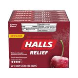 Halls Mentho-Lyptus Drops Cherry - 20 packs of 9