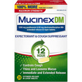 Mucinex DM Expectorant & Cough Suppressant Extended-Release Bi-Layer Tablets Maximum Strength - 28 ct