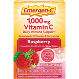 Emergen-C 1,000 mg Vitamin C Fizzy Drink Mix Packets Raspberry Flavored - 10 ct