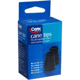 Carex Cane Tips, Standard, Natural Rubber, Black, 7/8"