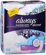 Always Discreet Bladder Protection Pads Regular Length Moderate Absorbency - 3pks of 66