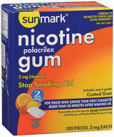 Sunmark Nicotine Polacrilex Coated Gum 2 mg Fruit Freeze - 100 ct