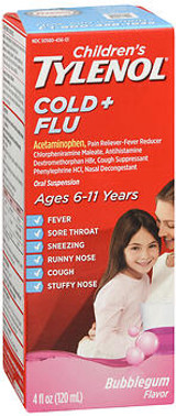 Tylenol Children's Cold + Flu Oral Suspension Bubblegum Flavor - 4 oz