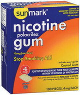 Sunmark Nicotine Polacrilex Coated Gum 4 mg Fruit Freeze - 100 ct