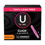 U by Kotex Click Compact Tampons Super Plus Unscented - 16 ct