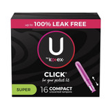 U by Kotex Click Compact Tampons Unscented Super Absorbency - 16 ct