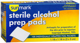 Sunmark Sterile Alcohol Prep Pads 1.18 Inches X 1.18 Inches - 100 ct