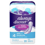 Always Discreet Pads for Bladder Leaks Regular Length Moderate - 3pks of 20