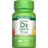 Nature's Truth D3 50 mcg (2,000 IU) Chewable Tablets Natural Berry Flavor - 100 ct
