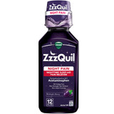 ZzzQuil Night Pain Nighttime Sleep-Aid Pain Reliever Liquid Midnight Berry - 12 oz