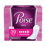 Poise Pads Maximum Absorbency Long Length - 2 pks of 39