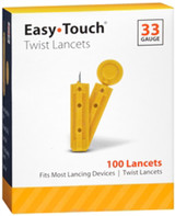 Easy Touch Twist Lancets, 33 Gauge - 100 ct