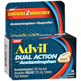 Advil Dual Action Acetaminophen + Ibuprofen Caplets - 36 ct