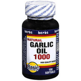 Basic Vitamins Natural Garlic Oil 1000 Softgels - 100 ct