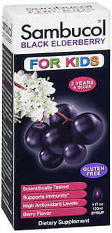 Sambucol Black Elderberry For Kids Syrup Berry Flavor - 4 oz