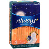 Always Ultra Thin Pads with Flexi-Wings Overnight - 6 packs of 26