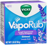 Vicks VapoRub Cough Suppressant Topical Analgesic Ointment Lavender Scent - 1.76 oz jar