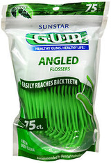 GUM Angled Flossers Fresh Mint - 75 ct