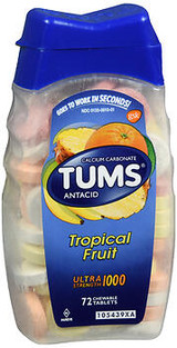 Tums Ultra Strength 1000 Chewable Tablets Tropical Fruit - 72 ct