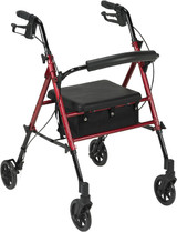 Drive Medical Height Rollator 6 Inches Red