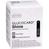 Glucocard Shine Blood Glucose Test Strips - 50 Ct