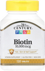 21st Century Biotin 10,000 mcg - 120 tablets