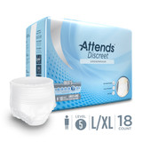 Attends Discreet Underwear Absorbency 5 Men's Size Large/X-Large- 4 pks of 18