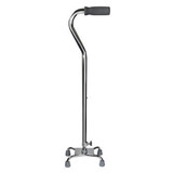 McKesson Small Base Quad Cane With Offset Padded Handle, 30 to 39 Inch Chrome - 1 ct